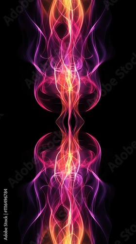 Symphony of Light - Symmetrical Flowing Neon Waves