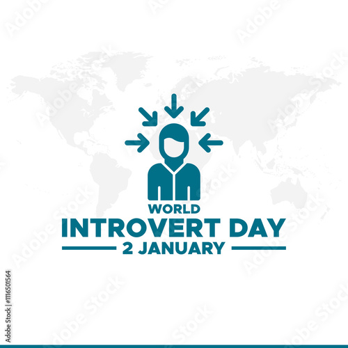 World Introvert Day. People, home and heart. Great for cards, banners, posters, social media and more. White background.