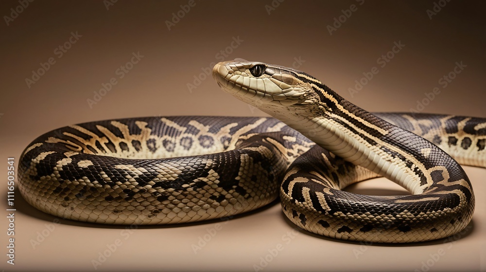 Fototapeta premium A detailed and realistic image of the Titanoboa, the largest snake ever. The snake