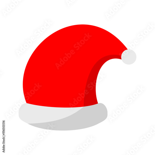 Christmas hat. Santa Hat Christmas decoration. Vector Illustration.