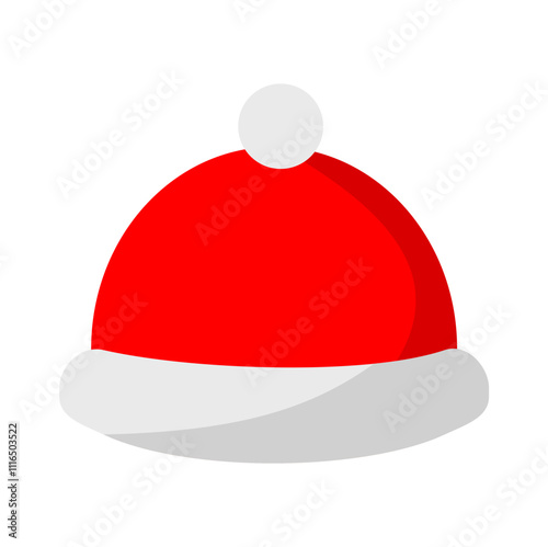 Christmas hat. Santa Hat Christmas decoration. Vector Illustration.