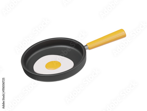 3d pen fried egg icon render