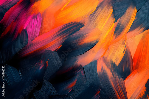 Painterly texture abstract background using bold bright brushstrokes with a contrasting color palette.