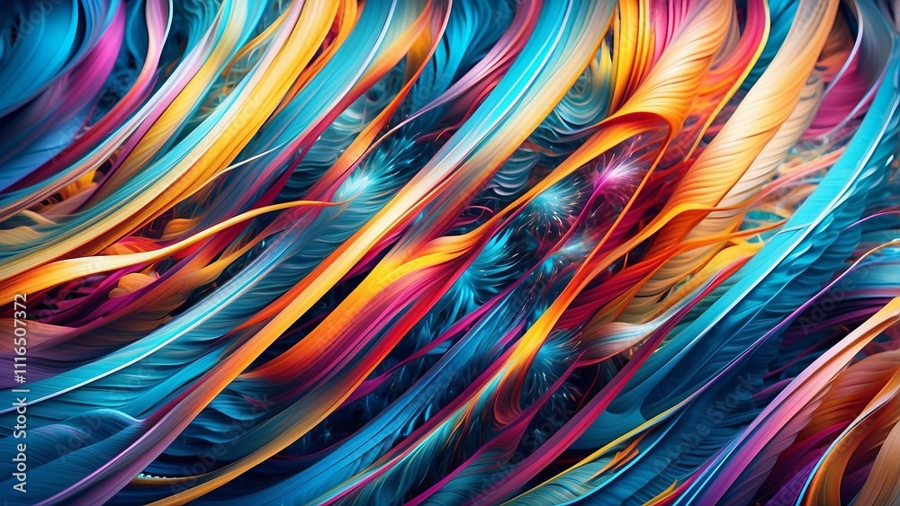 Colorful abstract swirls in vibrant digital art style Colorful abstract swirls in vibrant digital art style