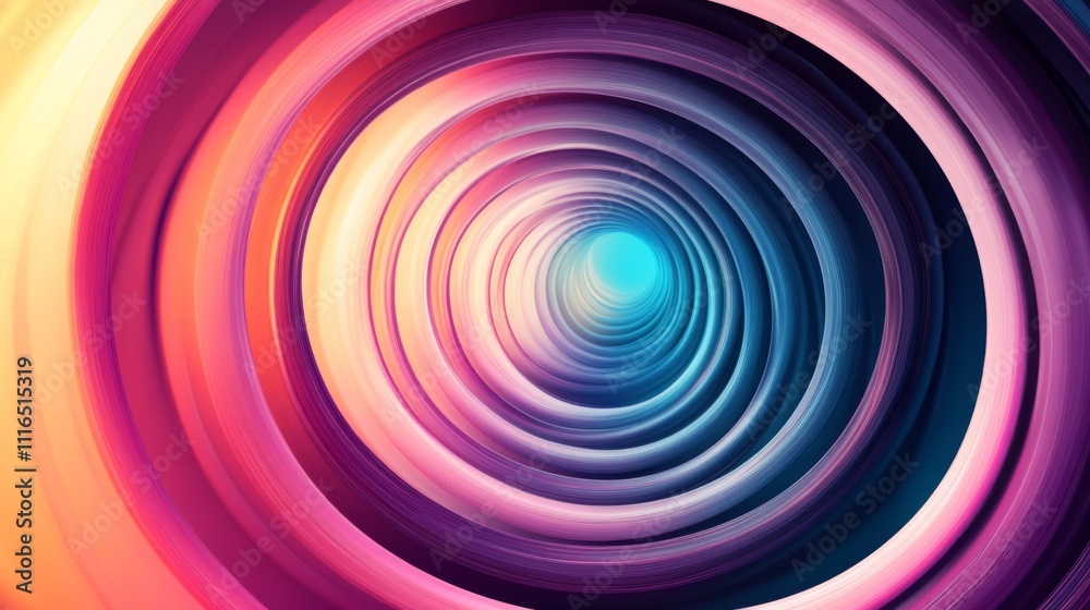Abstract colorful spiral with depth and a blue center Abstract colorful spiral with depth and a blue center