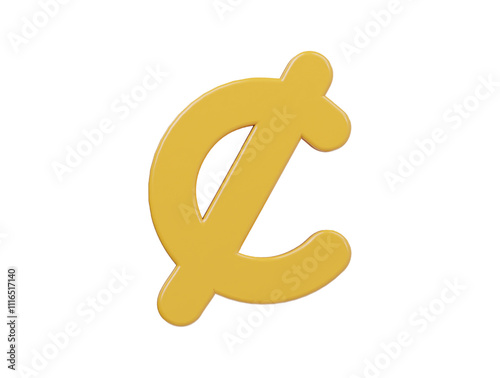 Cent coin icon 3d 