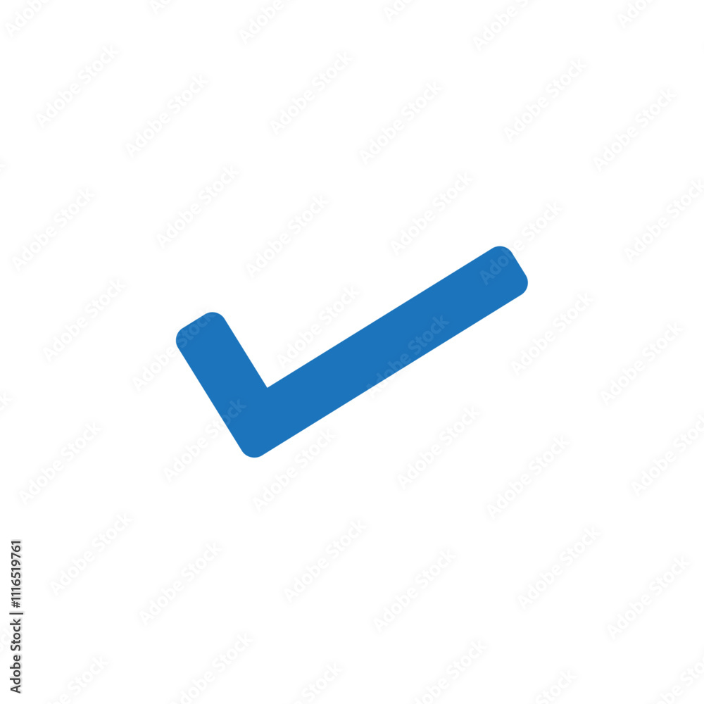 Check mark icon Flat line illustration