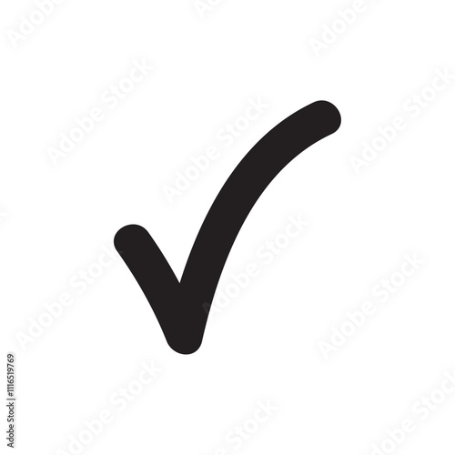 Check mark icon Flat line illustration