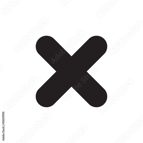Close icon Flat line illustration