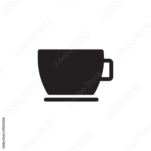 Coffee cup Flat line illustration