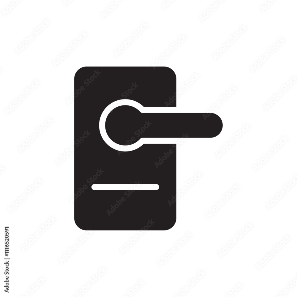 Door lock icon Flat line illustration Door lock icon Flat line illustration