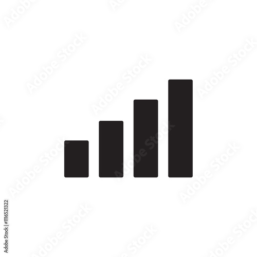 Growing graph icon Flat line illustration