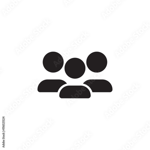 Group icon Flat line illustration