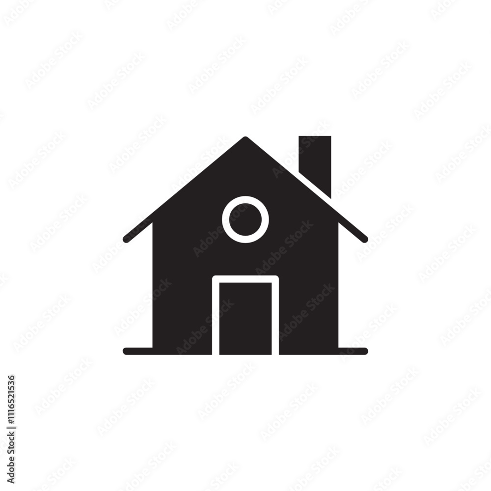 House icon Flat line illustration House icon Flat line illustration