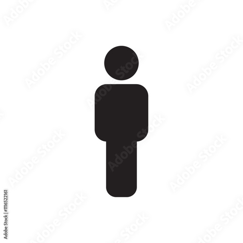 Man icon Flat line illustration
