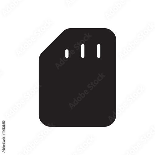 Sim icon Flat line illustration
