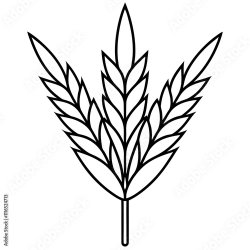 A simple Wheat Sheaf art vector white background