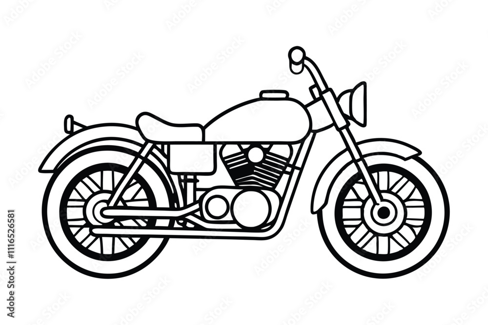 Fototapeta premium Retro Motorcycle Silhouette Vector - Classic Vintage Bike Design for Freedom and Adventure