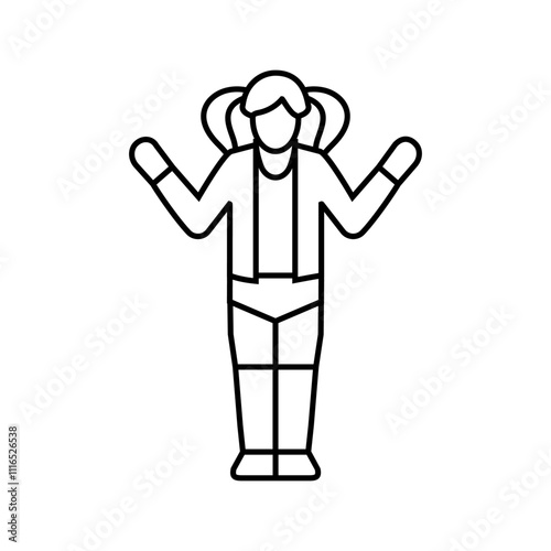 movie cosplay female line icon vector. movie cosplay female sign. isolated contour symbol black illustration