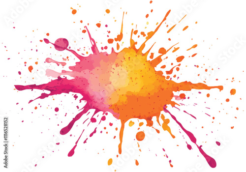 Colorful paint splashing on white background