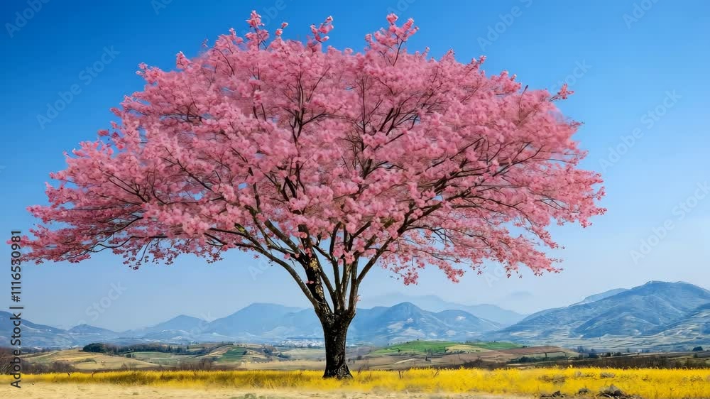 Cherry blossom tree in full bloom with Cherry blossom tree in full bloom with