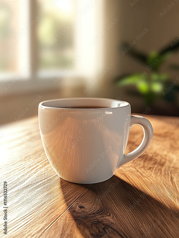 Fototapeta premium Cup of coffee on wooden table