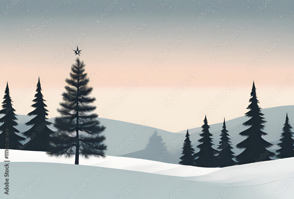 Fototapeta premium winter landscape with mountains