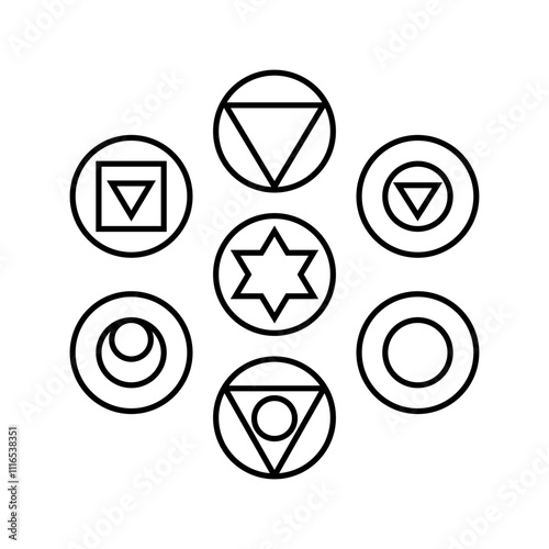 chakra acupuncture line icon vector. chakra acupuncture sign. isolated contour symbol black illustration