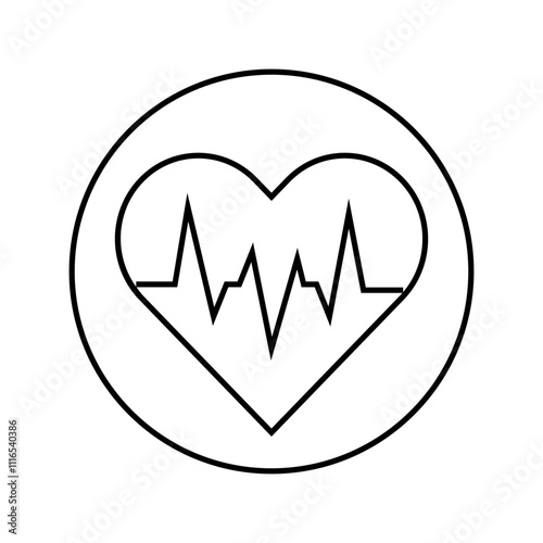 heartbeat line acupuncture line icon vector. heartbeat line acupuncture sign. isolated contour symbol black illustration