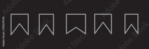 Bookmark Symbol Icon Set, Save and add to favourites vector icon..