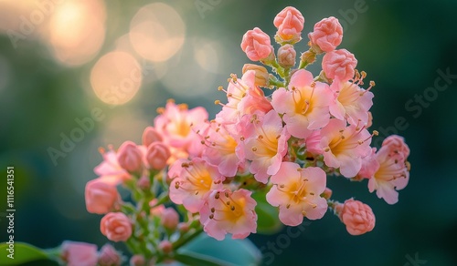 AI generator image of a bouquet of flowers that looks like a beautiful fluffy tassel,flowers of Crape Myrtle Lagerstroemia indica, Tropical crape myrtle Queen Crape Myrtle PurpleTrees photo