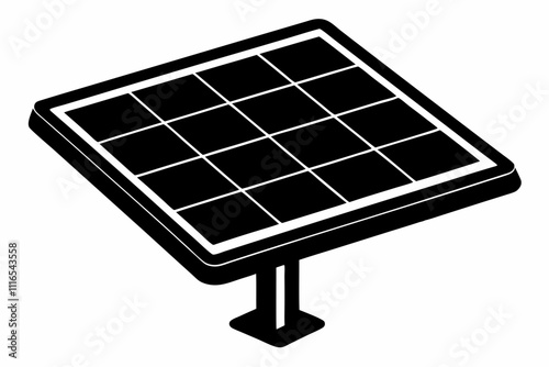 Solar Panel Charger Black Silhouette Vector Art photo