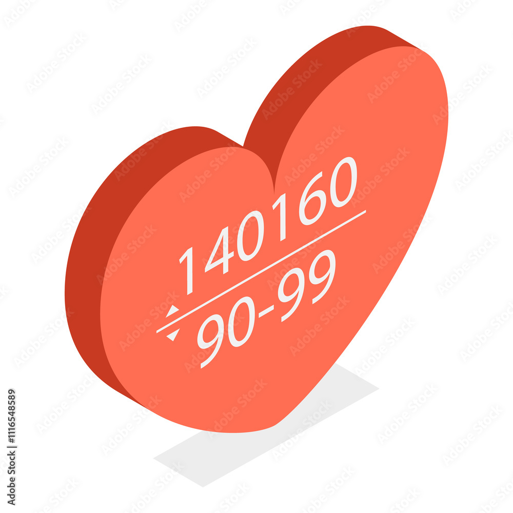 3D Isometric Flat Illustration of Blood Pressure Chart. Item 4 3D Isometric Flat Illustration of Blood Pressure Chart. Item 4