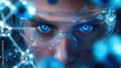 Wallpaper Mural A Scientists Intense Gaze Through Safety Glasses Torontodigital.ca