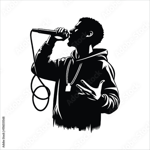 vector silhouette Rapper