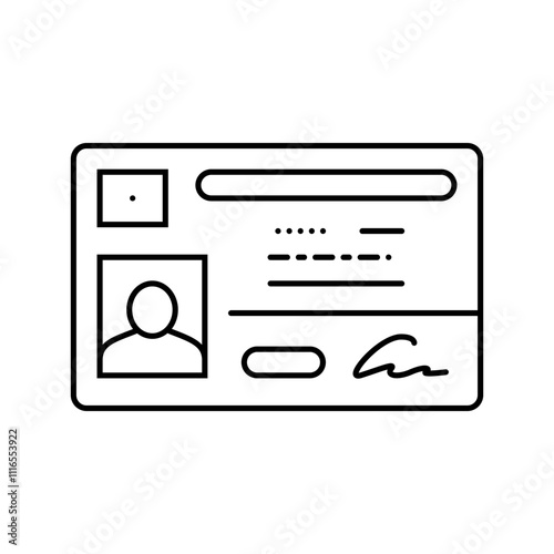 id card biometric line icon vector. id card biometric sign. isolated contour symbol black illustration