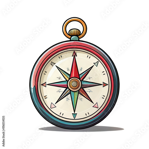 Navigating a symbolic compass pointing north a transparent background for direction and determination