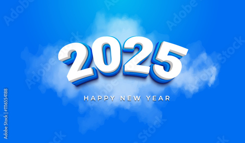 Editable 3d style 2025 new year event background