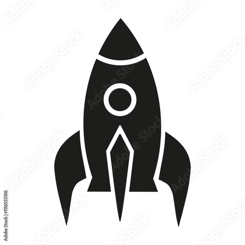 Minimalist rocket icon designed in a vector style perfect for projects related to space exploration and technology innovation
