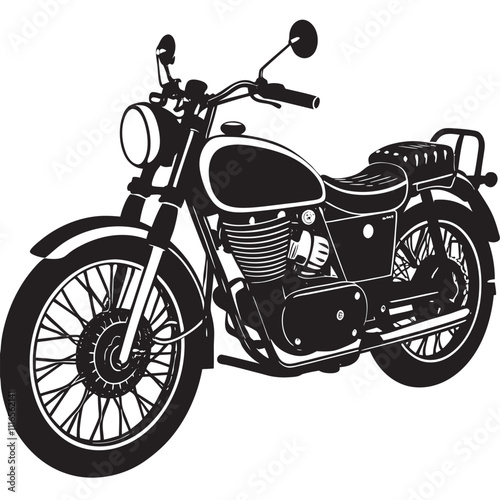 Royal enfield motor cycle  linocut illustration 