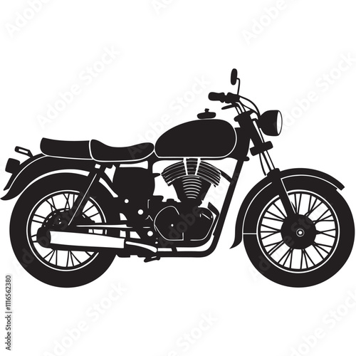 Royal enfield motor cycle linocut vector