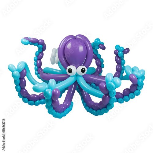 Blue Balloon Octopus with Playful Tentacles photo