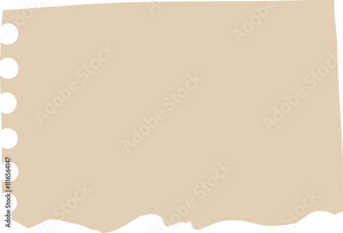 Rectangular paper with jagged bottom edge