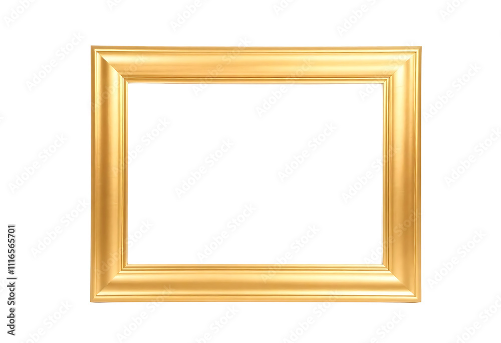 Fototapeta premium Elegant gold picture frame on white background