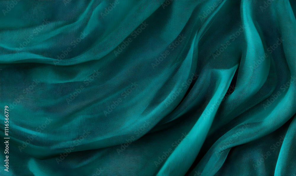 Fototapeta premium Cloth waves. Fabric with soft waves. Abstract fabric wavy folds. Trendy color wave drapes background. 