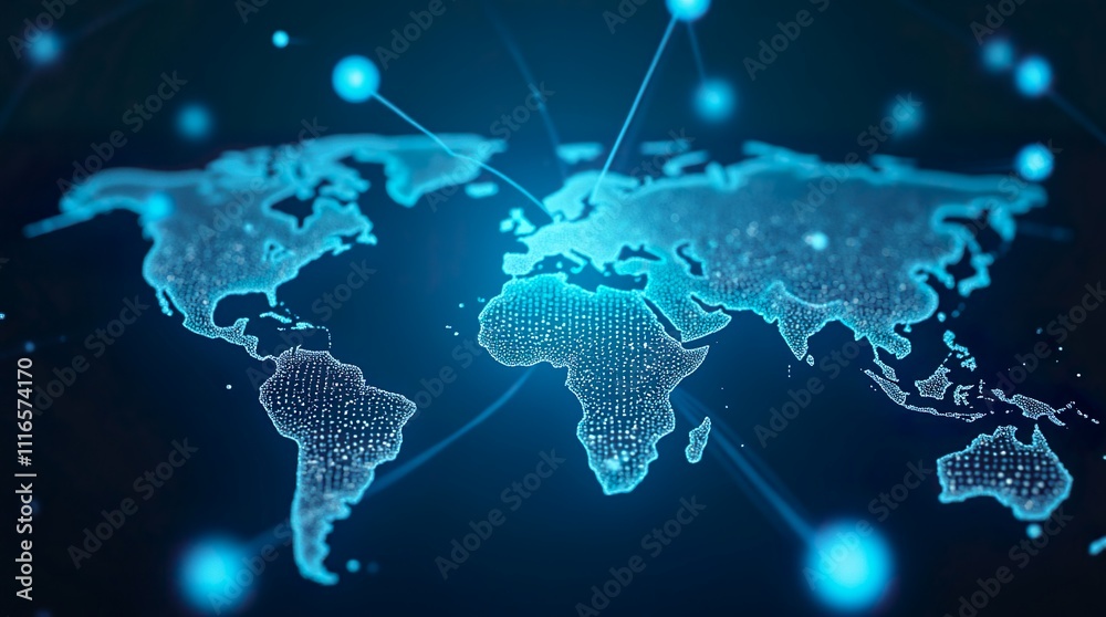 Obraz premium Global network connection Internet, social media, travel, global networking pattern for communication or logistical concepts. 
