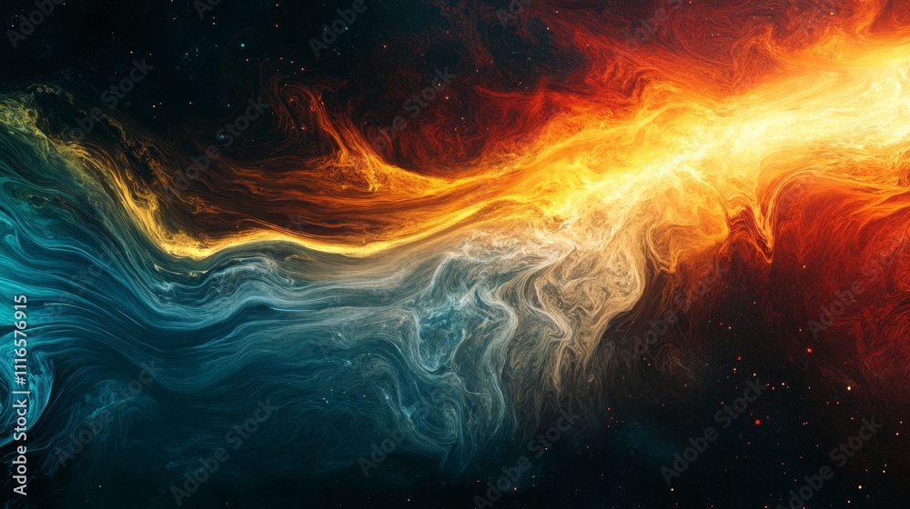 Fototapeta premium Striking Visualization of Solar Storms with Vibrant Color Dynamics
