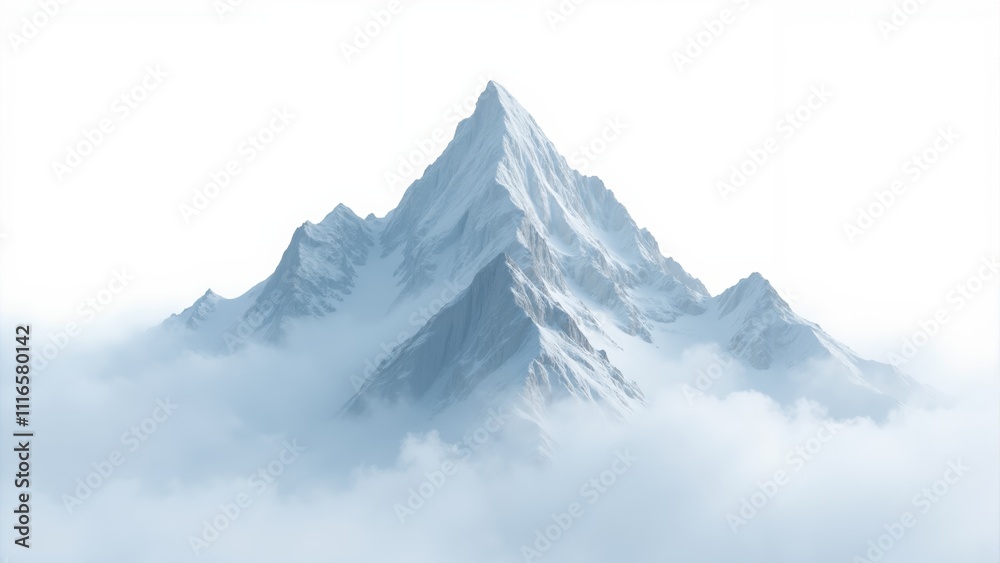 custom made wallpaper toronto digitalMajestic snow-capped mountain rising above the clouds at dawn in a serene winter landscape