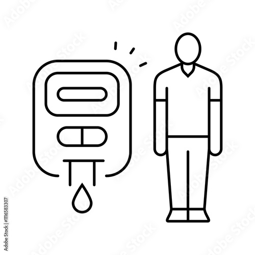 diabetes man disease line icon vector. diabetes man disease sign. isolated contour symbol black illustration