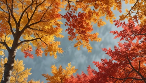 Wallpaper Mural Colorful fall foliage background with changing leaves, nature, fall colors, tree Torontodigital.ca